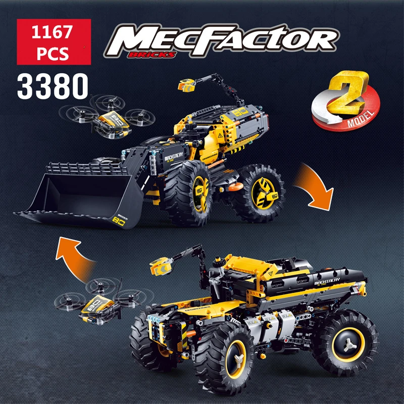 

DIY 1167pcs Legoing Technic 2 in 1 Concept Wheel Loader Building Blocks Machinery Bricks Compatible With Legoingly Toys For Kids