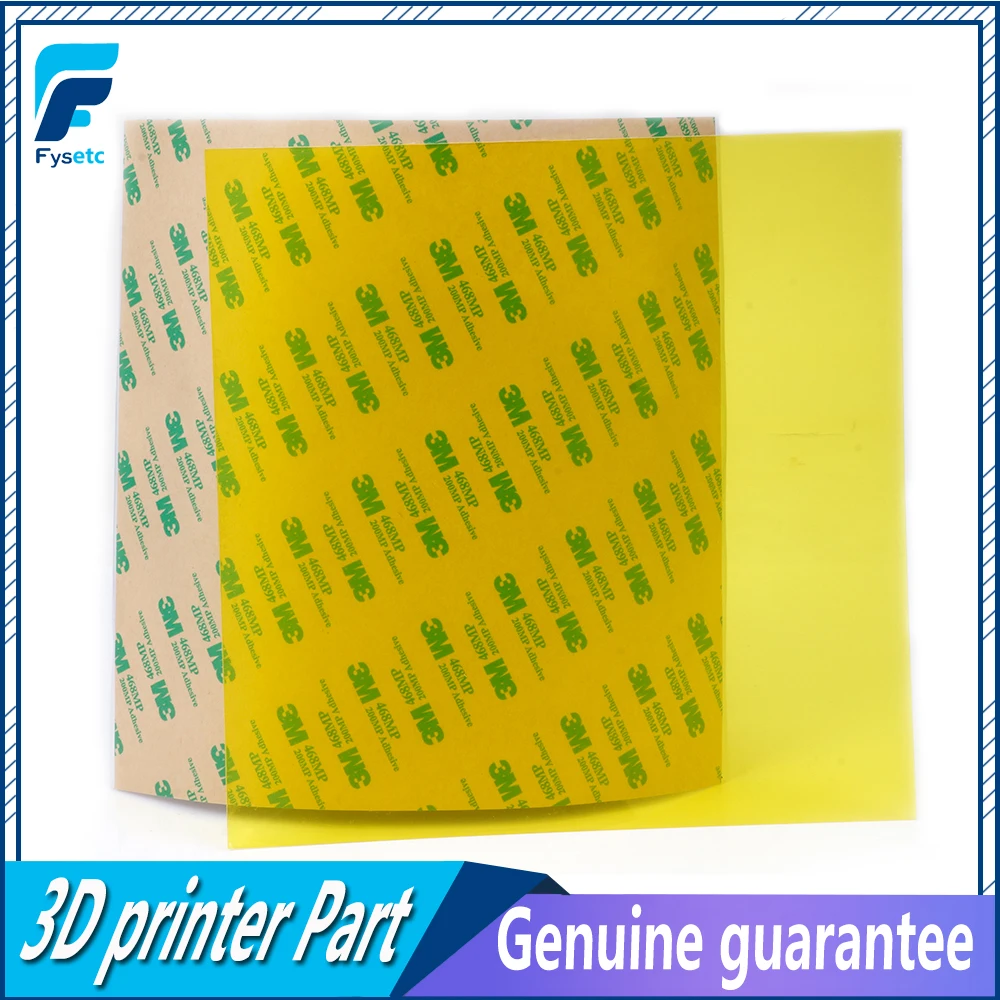 

1pcs 300*300*0.3mm PEI Frosted Yellow 3D Print Cold PEI Sheet with 3M 468MP Adhesive Polyetherimide 0.3mm thickness