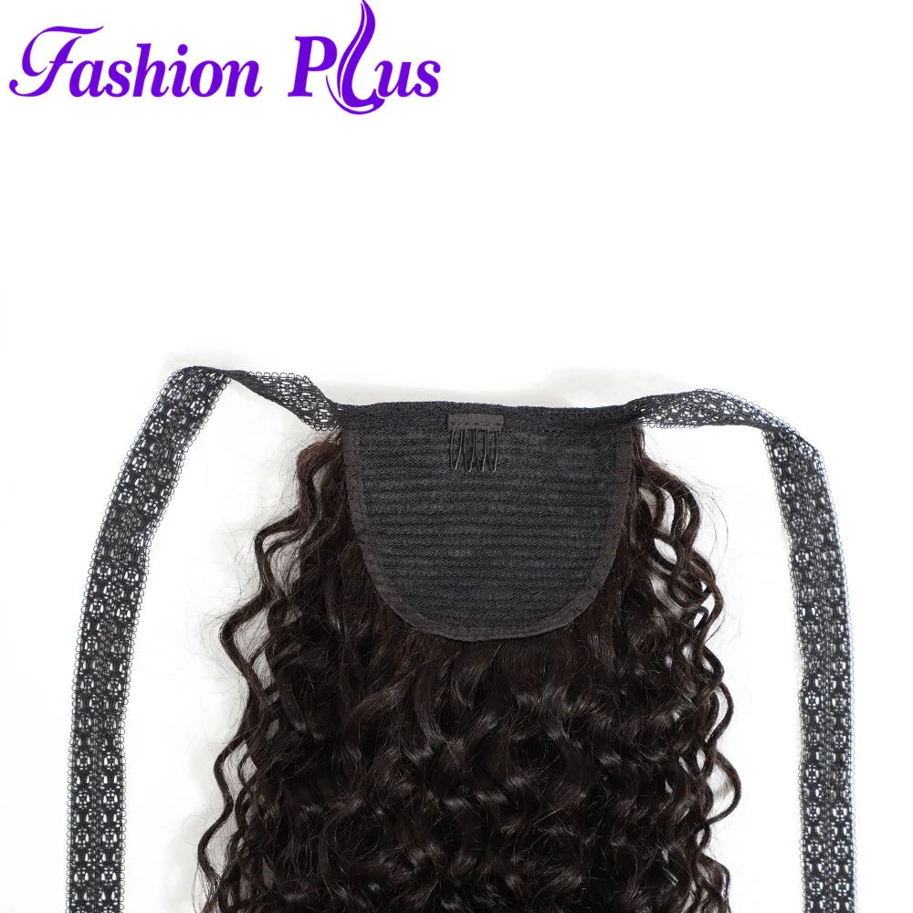 Najtaniej Moda Plus kucyk brazylijskie kręcone włosy sznurkiem kucyk doczepy z ludzkich włosów Remy przywieszka do włosów wokół klipu w koński ogon