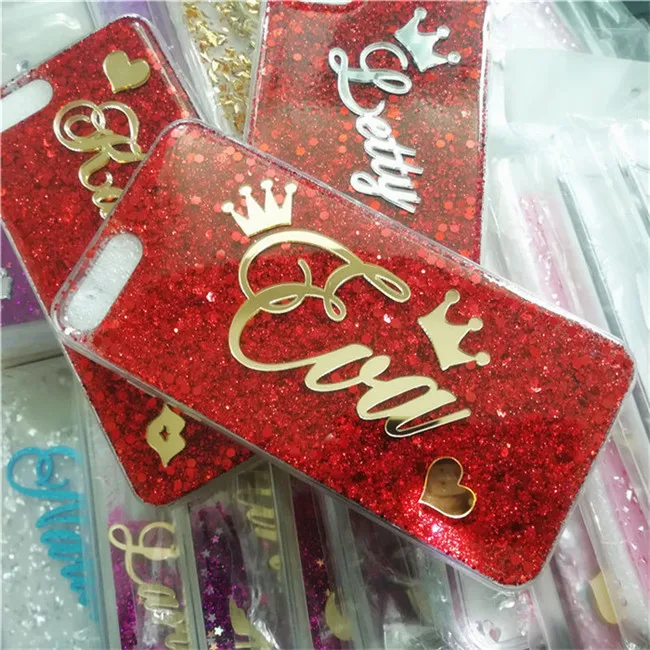 

Case For Huawei P8 P9 Plus P20 Lite P30 pro P10 selfie P Smart Plus Exclusive Custom name Phone Case Soft Glitter Back Cover