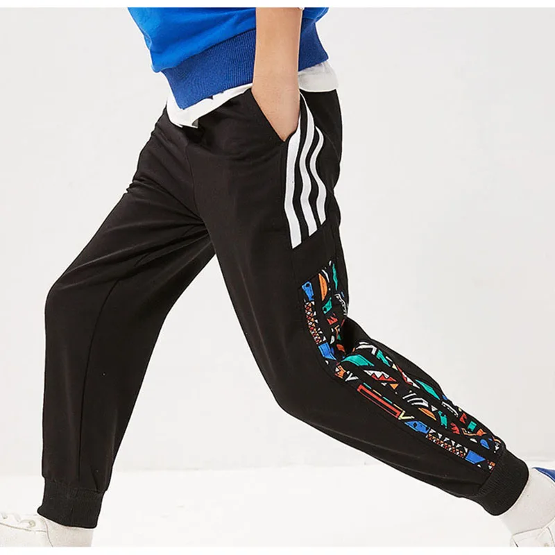 

colorful striped patchwork teenage baby boys sport pants for kids 2018 autumn clothing long mid pants children trousers clothes