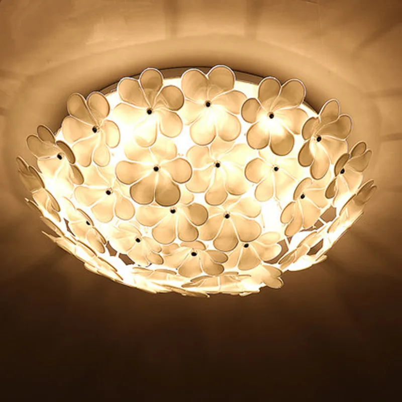 Modern LED flower ceiling lights bedroom lamp wedding room garden room living room remote