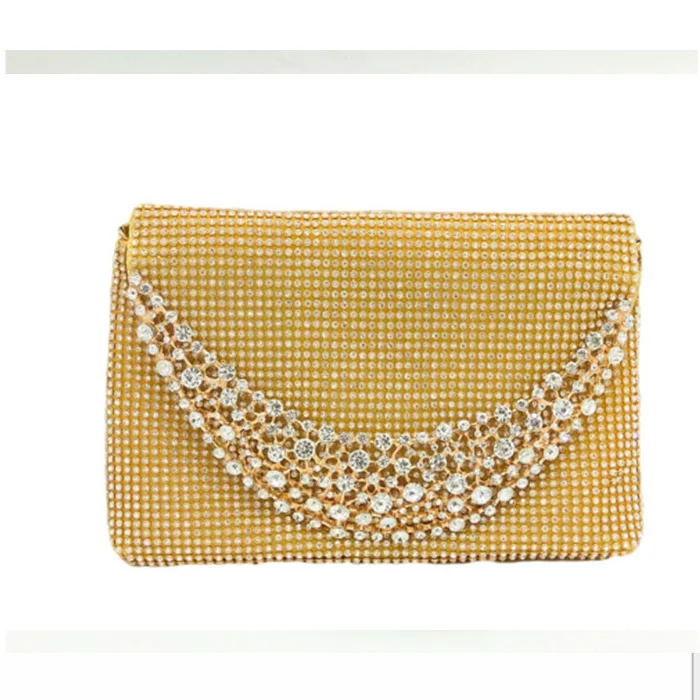 gold Clutch bags Diamonds Luxurious Women Evening Bags Chain Shoulder