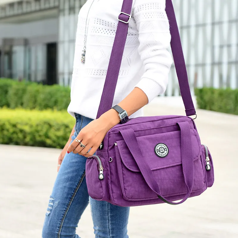 Buy 16 Colors Waterproof Nylon Messenger Bags Women