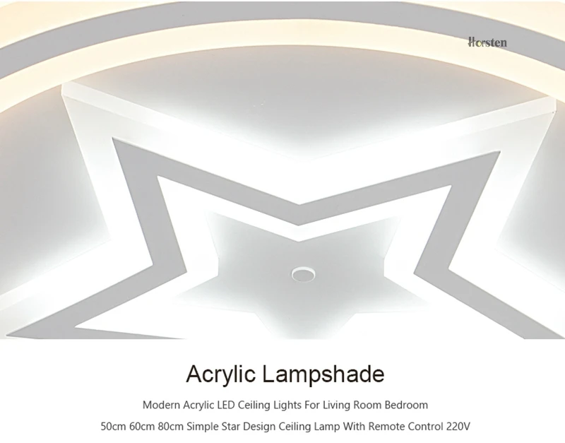 Modern Acrylic LED Ceiling Lights For Living Room Bedroom 50cm 60cm 80cm Simple Star Design Ceiling Lamp With Remote Control 220V (14)