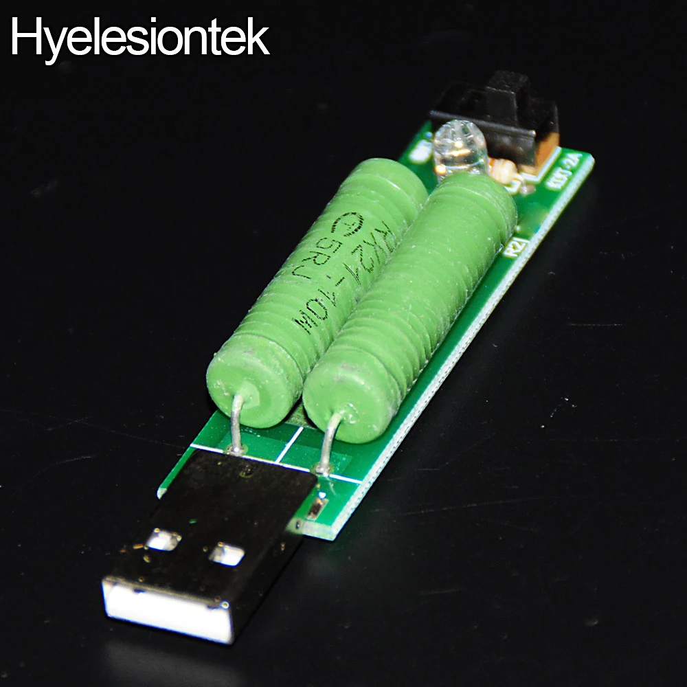 1A 2A Switch Module Mini Discharge Resistance USB Charging Current Meter Tester Detection Load Test USB Load 1A Green  2A RED  (4)