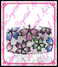 Aidocrystal benutzerdefinierte kristall kupplung abendtaschen mit blatt blume muster