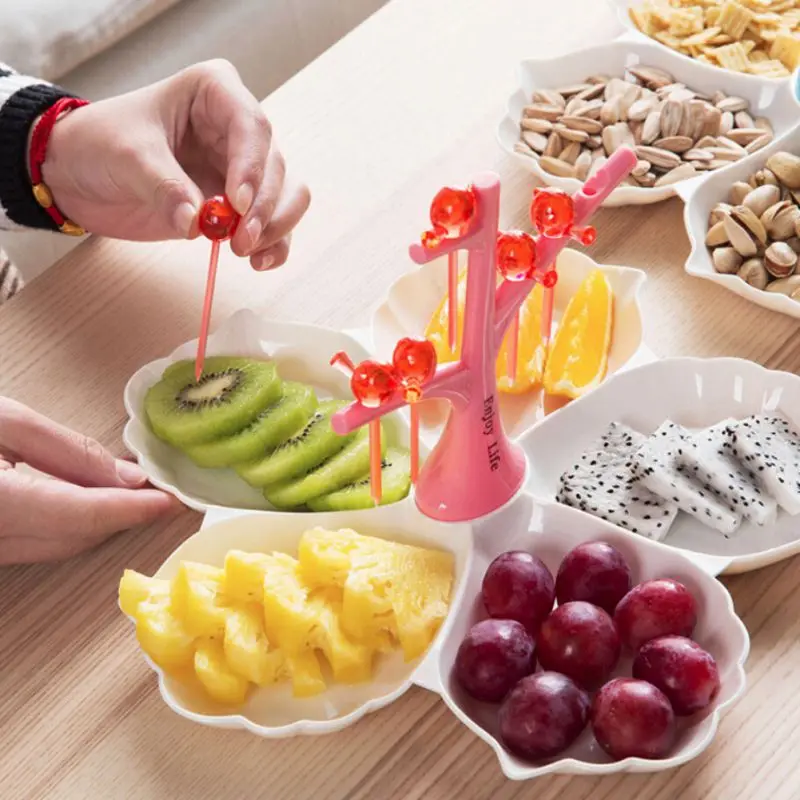 

Food Storage Tray with Fruit Toothpick Kitchen Parlor Nut Snack Candy Organized Storage Tray Household Supplies