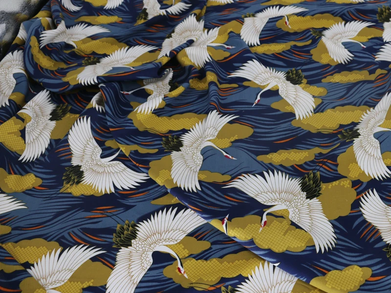 100*145 см кран Печатный вискозный текстиль японский дизайн ткани