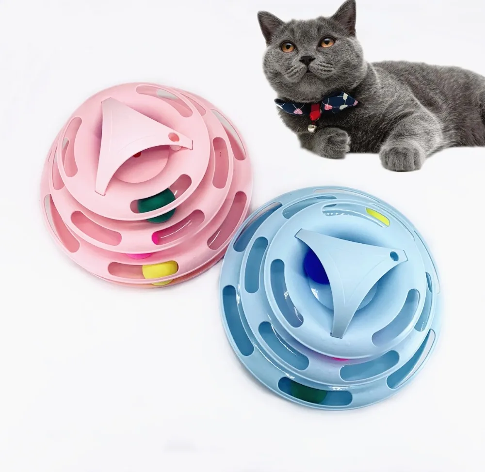 

4 Layers Tower Cat Roller Toy With Tracking Ball Interactive Cat Toy for Cats Detachable Sturdy Anti-Skid