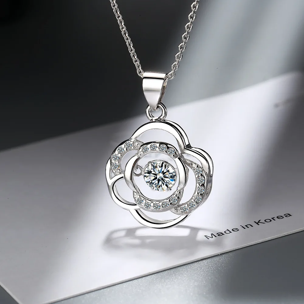Звезда танцующий камень 925 пробы Серебряное ожерелье для женщин в виде капли, циркониевое ювелирное изделие kolye collares de moda цепочка - Окраска металла: DZ168