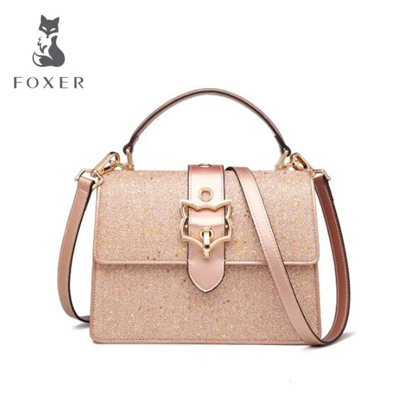 

2018 summer leather shoulder bag Star sequin personality small square package