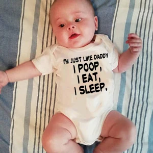 

Summer Baby Boys Girls Clothing I Am Just Like Daddy Printed Cotton Playsuits Newborn Baby Romper Outfits 0-24 M