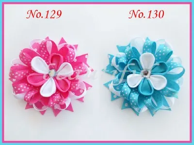 

60pcs BLESSING Good Girl Boutique 3.5" Modern Style A-Bird's Nest Hair Bow Clip hair accessories