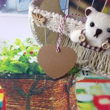 Творческой форме сердца крафт-бумага метки, Подарочные теги, стиль восстановление древних способов, теги одежды, подарочные бумажные карты