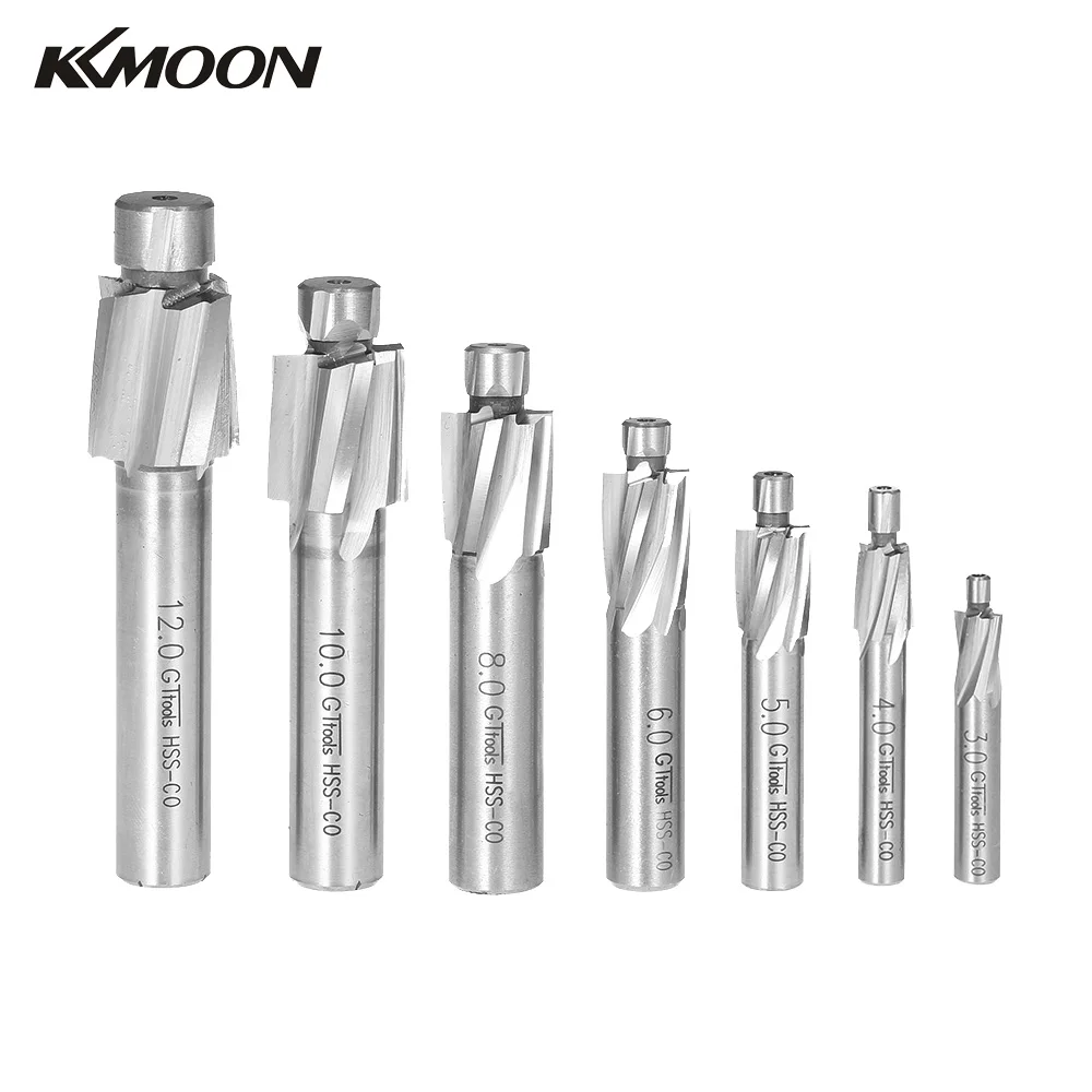 KKmoon 7pcs/set Counterbore Set M3 M12 High Quality High speed Steel 4