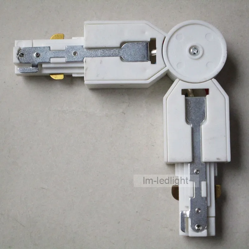 Светодиодный Трек освещение L Соединительная шина-3 провода L форма вращающийся разъем-белый и черный трек разъем 20 шт