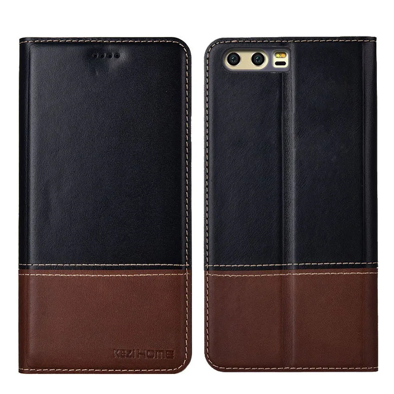 

for Huawei Honor 9 Case Two-tone Flip Genuine Leather Soft Silicon Back Cover for Honor 9 Cases
