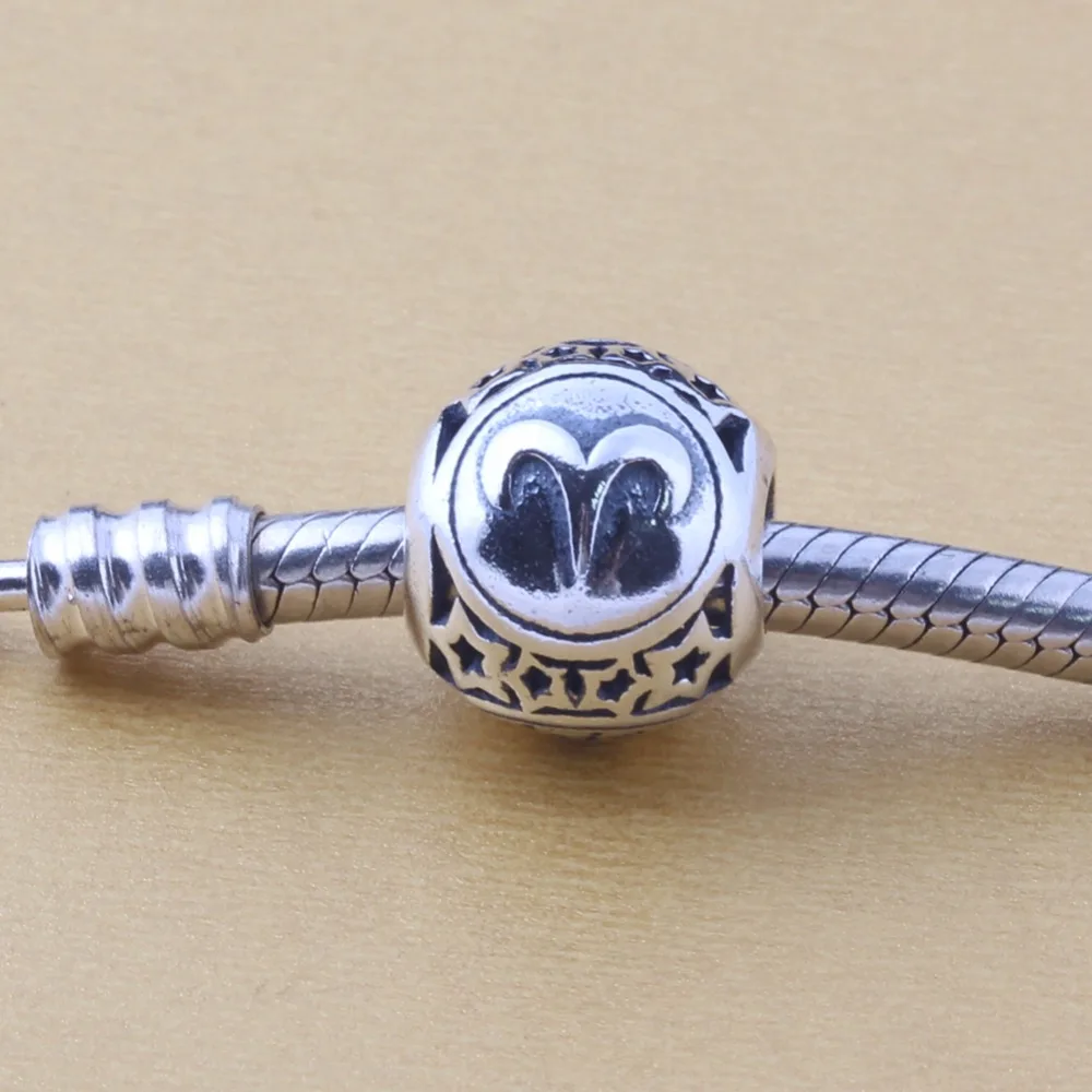 

ZMZY Jewelry 12 Zodiac Aries Constellations 100% 925 Sterling Silver Charms Beads Fits Pandora Charms Bracelet