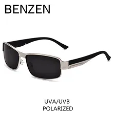 Бензола поляризованных солнцезащитных очков Для мужчин, классика, сплав, мужские солнцезащитные очки для вождения оттенков с Чехол 9003