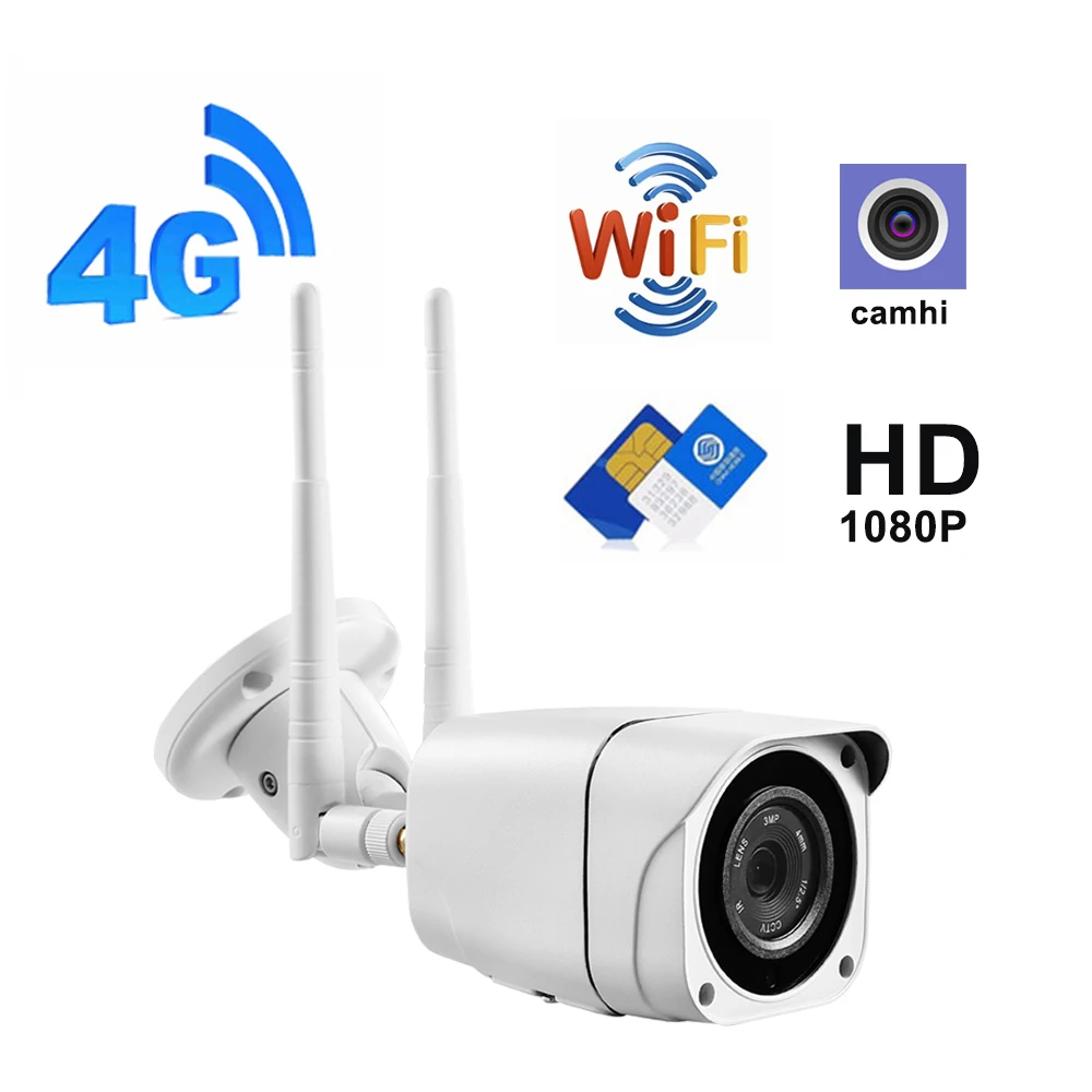 Baratos ZILNK 3G 4G WIFI Cámara 1080P 960P inalámbrico de seguridad al aire libre IP bala Cámara GSM P2P H.264 Onvif APP CamHi