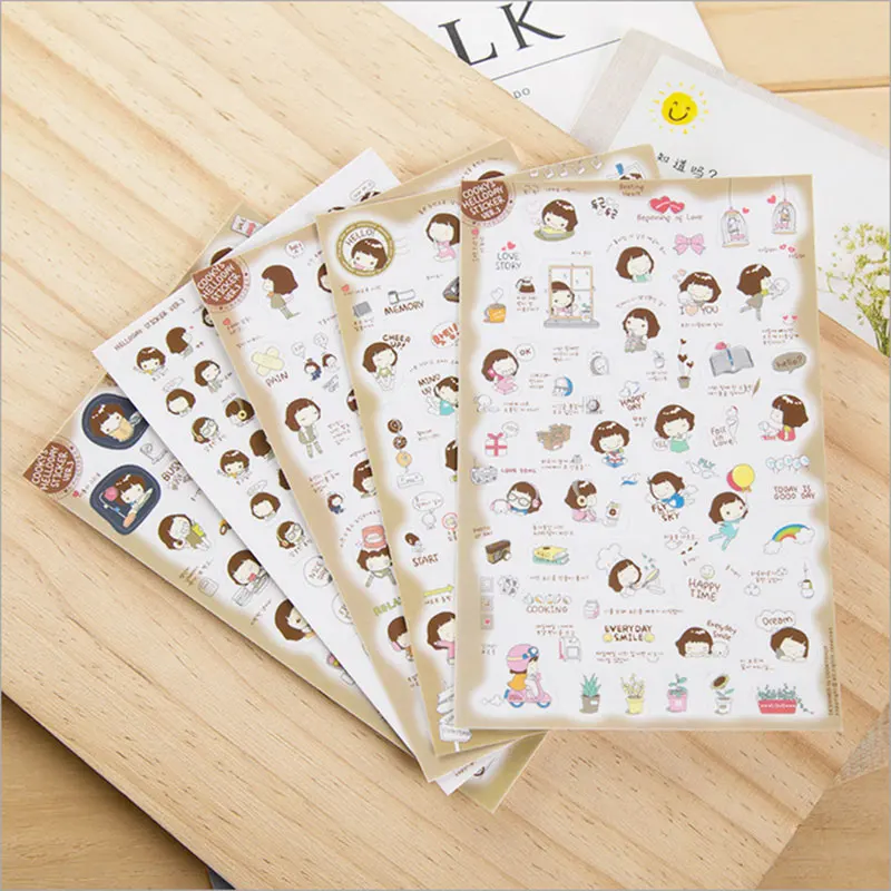 

5pcs/lot Cookie girl paper sticker kawaii diy planner decorative stickers scrapbooking diary child stationery Sticker