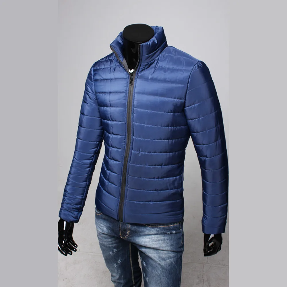 

Boys Men Warm Stand Collar Slim Winter Zip Coat Outwear Jacket doudoune homme chamarras para hombre windproof #4D05 #F