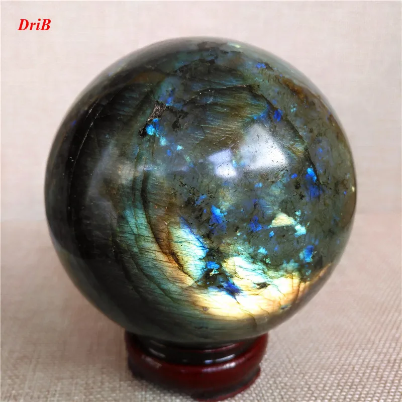 

(96mm 1415g) Narural labradorite quartz Crystal Ball