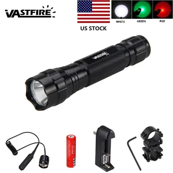 

Tactical 500 LM Hunting Flashlight 3 Light color can choose White/Red/Green Q5 Light LED 18650 Mini Flashlight Torch Lamp