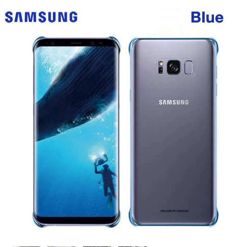 Чехол для телефона samsung Galaxy S8+ S8 Plus G9550 SM-G9 SM-G955 GALAXY S8 Прозрачный жесткий чехол 6 цветов - Цвет: Blue