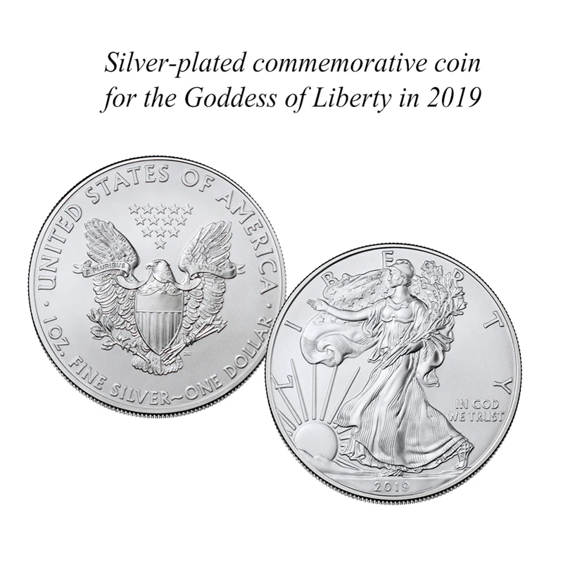 2019 новые игрушки Серебряная Богиня Свободы 1 доллар США монеты с изображением орла памятная Коллекционная монета 2019