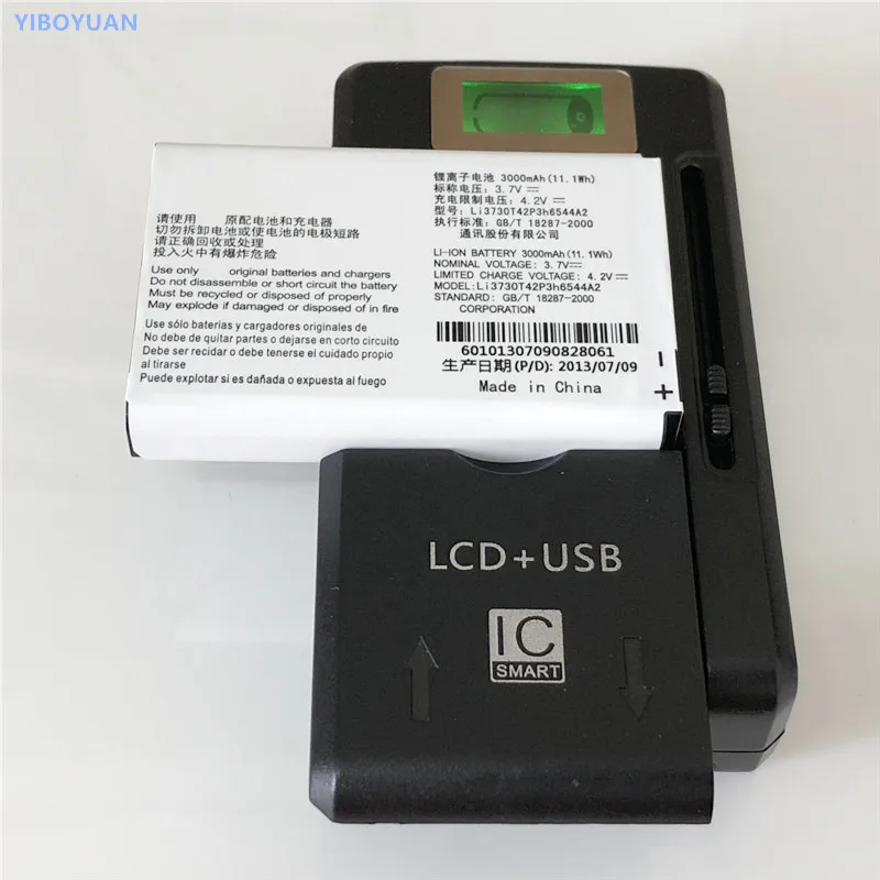 

3.7V 3000mAh Li3730T42P3h6544A2 For ZTE MF286 Battery + YIBOYUAN SS-8 Universal Charger
