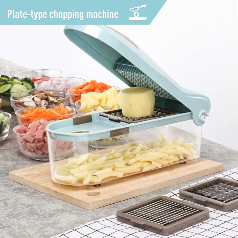  Multifunction Stainless Steel Press Grater Slicing Cutter Adjustable Carrot Grater Onion Dicer Radi - 32951876658