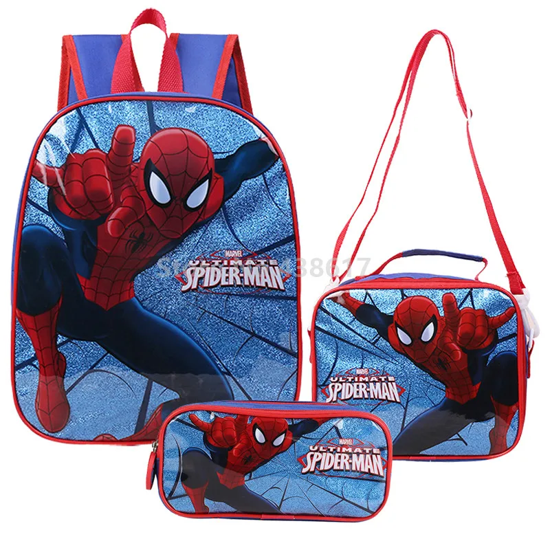 

Spider Man Spiderman Boys Backpack School Bag With Lunch Pencil Case Set 3 for Kids Kindergarten Preschool School Toddler Bags