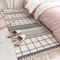 Linen Cotton Knitted Carpets Sofa Area Rugs For Home Decor Living Room Bedside Floor Mat With Tassels Long Size Rugs 60*130/180|Rug| | -