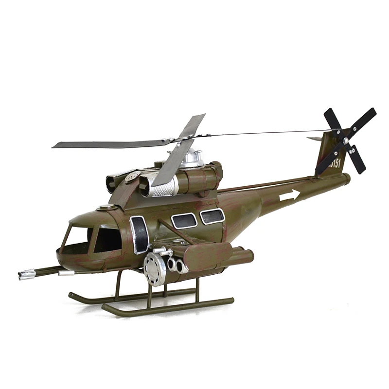 

American Retro Vintage Iron Helicopter Airplane Model Decoration Creative Home Wine Cabinet Office Soft Decoration WL5281046