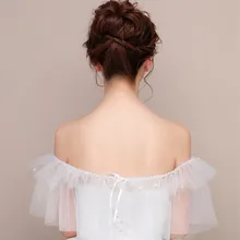 Favordear Принцесса летнее свадебное болеро Свадебная накидка для невесты 2 слоя оборки Свадебная шаль Жемчуг Край Свадебные аксессуары