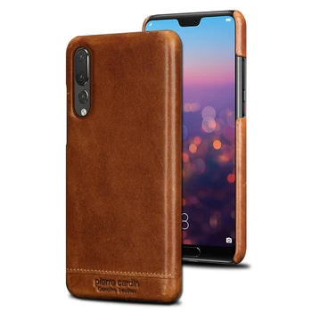 

Original Pierre Cardin Case For Huawei P20 Pro Back Case Cover Vintage Genuine Leather Case For Huawei P20 P20 Pro Phone Cases