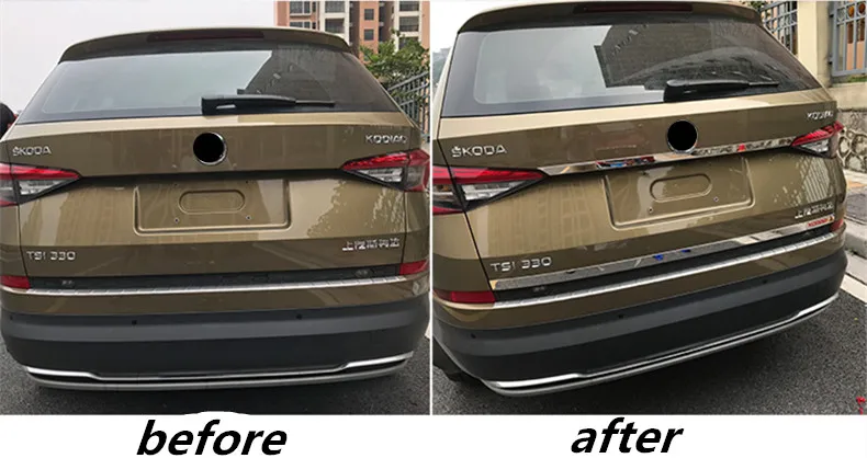  for 2017 2018 skoda kodiaq car rearguards trunk rear tail box trim back rear trunk Protection sequi