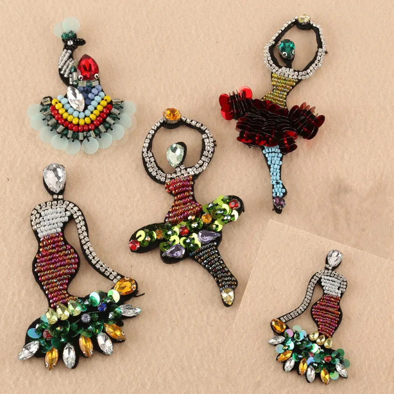

1Pcs crystal Sequins Beaded Mermaid Patch for Clothing Sew on Beading Applique Clothes Shoes Bags Decoration Patch