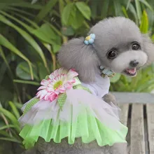 

Pet Clothing Pet Dresses for Small Dog Pet Clothes 2018 New Sunflower Spring&Summer Petals Trade Tutu Dress Ropa Para Perro