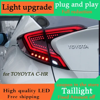 

D-YL Car styling for Toyota CHR Taillights 2017-2018 C-HR CH-R Toyota Tail Led Tail Lights Fog Rear DRL + Brake + Park + Signal