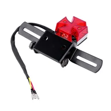 Hot sale! New Red Lens 12V Motorcycle Mini Universal Chrome Maltese Cross LED Tail Brake Rear Warn License Plate Light Red Unive