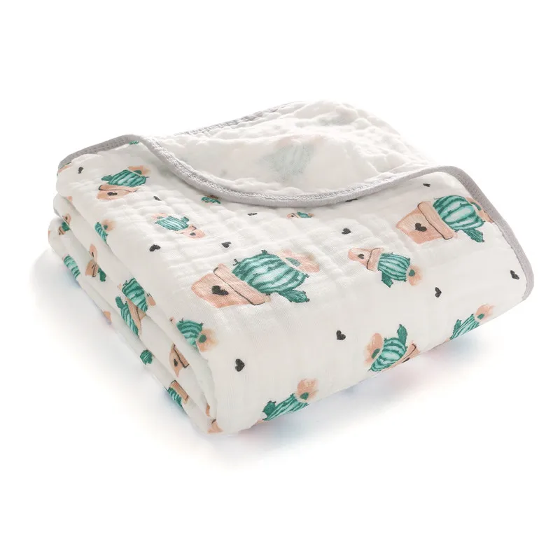 2 слоя s одеяло Пеленальное детское хлопковое постельное белье муслиновое одеяло для путешествий для новорожденных Двухслойное одеяло