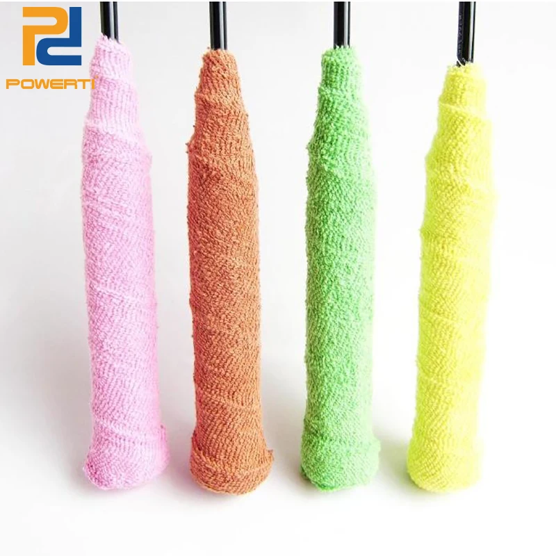 

POWERTI Dry Pro Towel Sweatband Basic Overgrip Sweat Cotton for Tennis/Badminton Racket 10pcs/lot