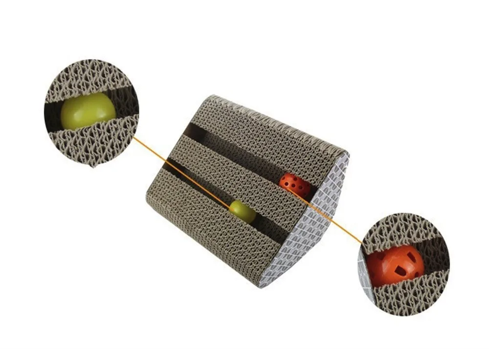 Pet Cat Toys Corrugated Paper Scratcher with Catnip Lounge Handmade Kitten Scratching Post Interactive Toy For Pet Cat Training