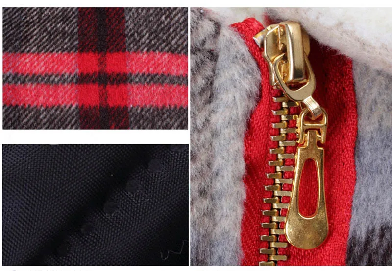 Autumn fall plaid thicken woollen jacket for girls kids zipper casual coat for girl woolen coat for girls (3)