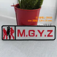 Нашивки с вышивкой M. g. y. z, изготовленные из ткани, Гарантированное качество, аппликации на заказ, пластырь с утюгом 20016