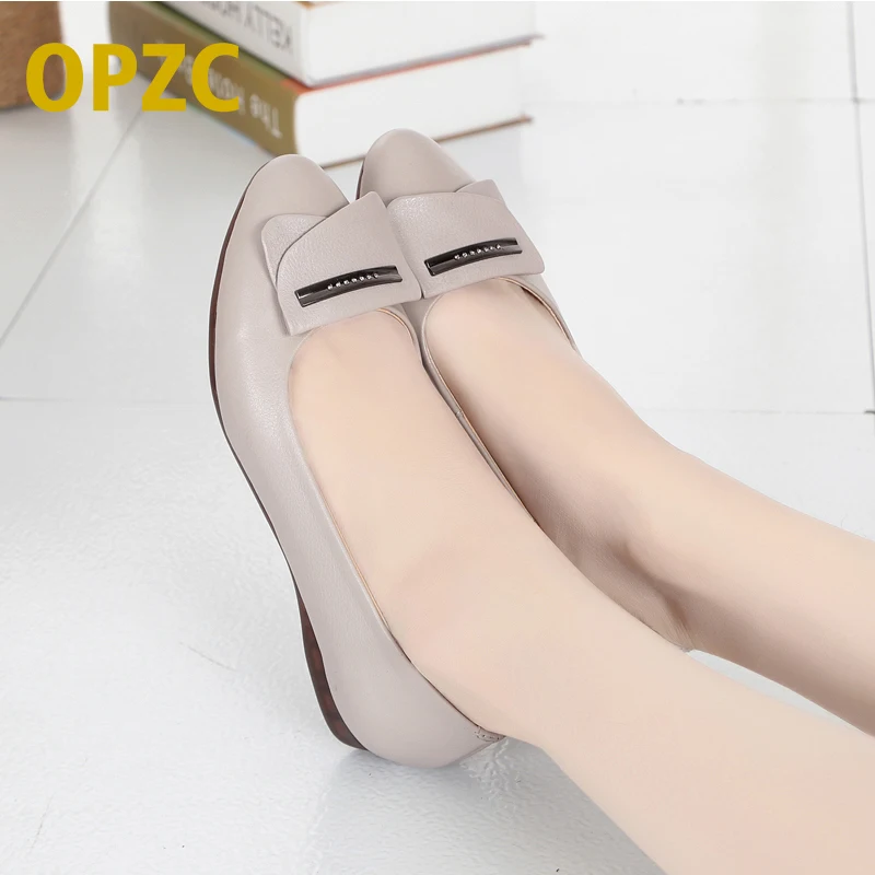 De Grande Côté Mode Le 2019 35 Femmes Black Taille Confort Chaussures 42 Printemps Bouche Avec Cuir Pente Pois Véritable Boucle Peu En Profonde beige brown w7KqXvT7