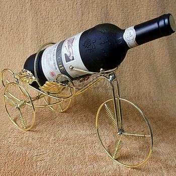 

Iron bronze gold wine rack tricycle Aberdeen European fashion Wine bottle rack shelf